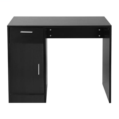 1 Drawer 1 Door Compact Computer PC Laptop Desk Table Workstation Home Office (Black)