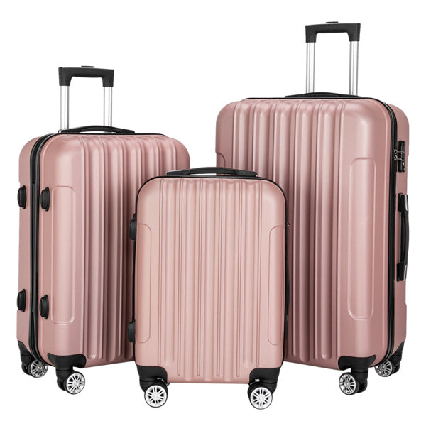 Vertical 3-in-1 Spinner Wheel With Handle Trolley Box 20in 24in 28in ABS Aluminum Alloy Trolley Fashion Color - Rose Gold