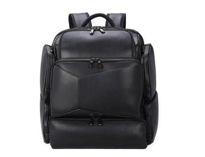 Vintage Travel Genuine Leather 17-inch Outdoor Large Capacity Crazy Horse Computer Backpack