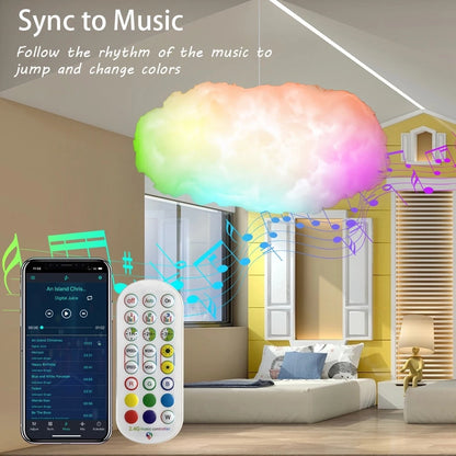 USB Wolke Licht APP Control Musik Synchronisation 3D RGBIC Umgebungs Licht Blitz Simulation Wolken Schlafzimmer Zimmer Licht