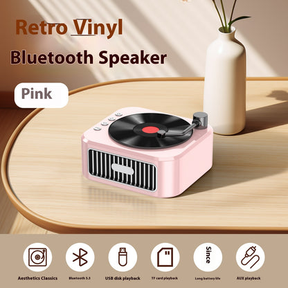 Vinyl Record Player Retro Phonograph Audio Bluetooth Speaker European Portable Gift