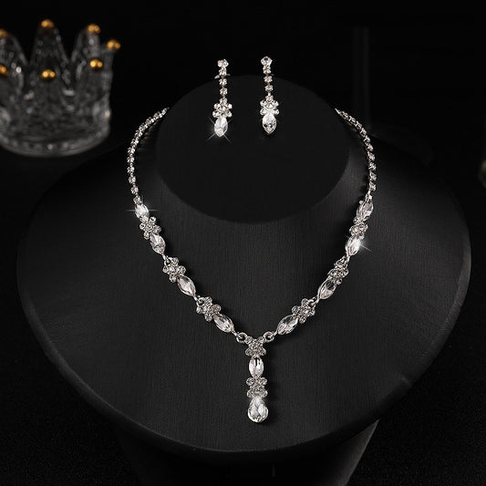 Zircon Necklace And Earrings Set