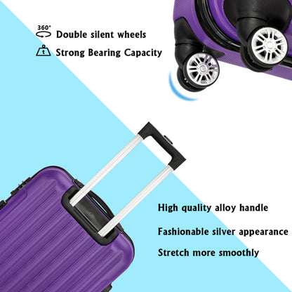 Vertical 3-in-1 Spinner Wheel With Handle Trolley Case 20in 24in 28in ABS Aluminum Alloy Trolley Classic Color - Purple